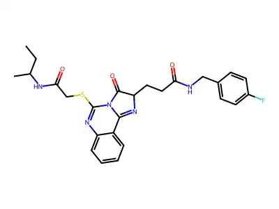 3-[5-({[(butan-2-yl)carbamoyl]methyl}sulfanyl)-3-oxo-2H,3H-imidazo[1,2-c]quinazolin-2-yl]-N-[(4-fluorophenyl)methyl]propanamide structure