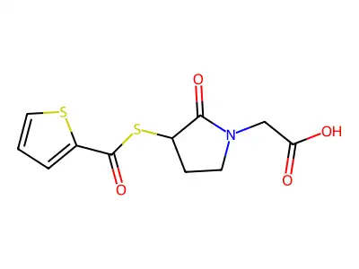 3-(2-Thienoylthio)-2-oxo-1-pyrrolidinyl acetic acid structure