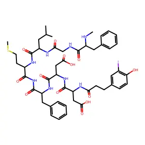 Substance P (5-11), N-alpha-(desamino-3-iodotyrosyl)-8-N-me-phe-5,6-asp- structure