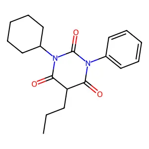 1-Cyclohexyl-3-phenyl-5-propyl-1,3-diazinane-2,4,6-trione structure