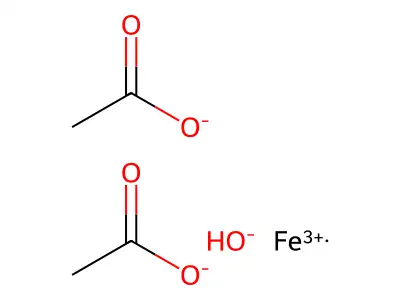 Iron, bis(acetato-O)hydroxy- structure