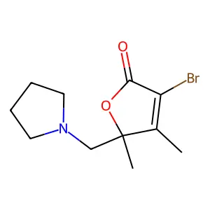 2(5H)-Furanone, 3-bromo-4,5-dimethyl-5-(1-pyrrolidinylmethyl)- structure
