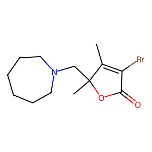 2(5H)-Furanone, 3-bromo-5-((hexahydro-1H-azepin-1-yl)methyl)-4,5-dimethyl- structure