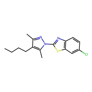 Benzothiazole, 2-(4-butyl-3,5-dimethyl-1H-pyrazol-1-yl)-6-chloro- structure