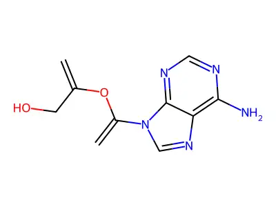 2-Propen-1-ol, 2-((1-(6-amino-9H-purin-9-yl)ethenyl)oxy)- structure