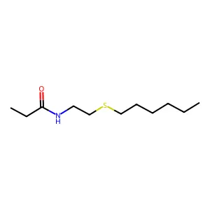 Propanamide, N-[2-(hexylthio)ethyl]- structure