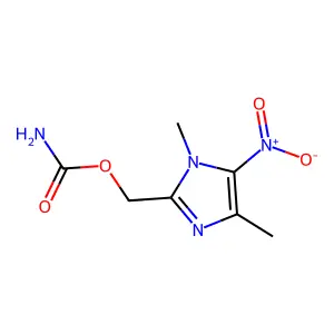 1H-Imidazole-2-methanol, 1,4-dimethyl-5-nitro-, carbamate (ester) structure
