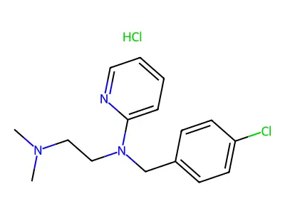 N-p-Chlorobenzyl-N',N'-dimethyl-N-2-pyridylethylenediamine hydrochloride structure