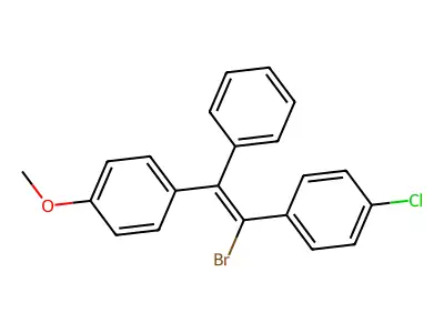 trans-1-Bromo-1-(p-chlorophenyl)-2-(p-methoxyphenyl)-2-phenylethylene structure