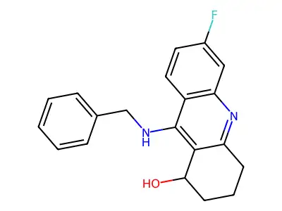 1-Acridinol, 1,2,3,4-tetrahydro-6-fluoro-9-((phenylmethyl)amino)- structure