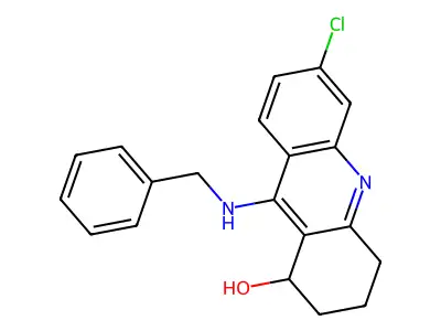 9-(Benzylimino)-6-chloro-1,2,3,4,9,10-hexahydroacridin-1-ol structure