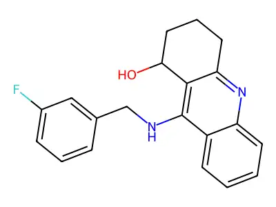 1-Acridinol, 1,2,3,4-tetrahydro-9-(((3-fluorophenyl)methyl)amino)- structure