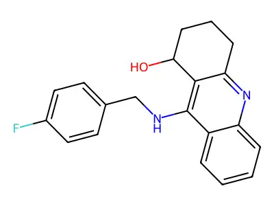 1-Acridinol, 1,2,3,4-tetrahydro-9-(((4-fluorophenyl)methyl)amino)- structure