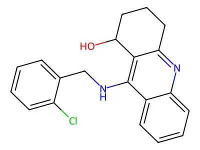 1-Acridinol, 1,2,3,4-tetrahydro-9-(((2-chlorophenyl)methyl)amino)- structure