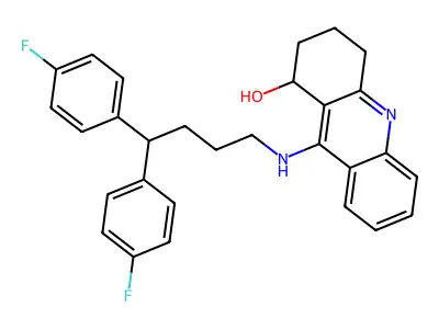 1-Acridinol, 1,2,3,4-tetrahydro-9-((4,4-bis(4-fluorophenyl)butyl)amino)- structure