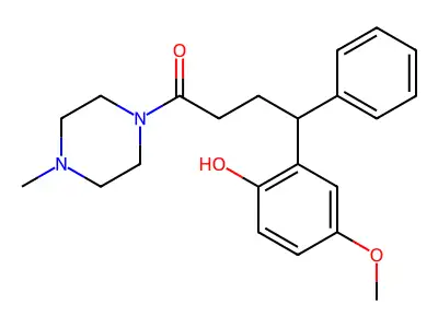 4-(2-Hydroxy-5-methoxyphenyl)-1-(4-methylpiperazin-1-yl)-4-phenylbutan-1-one structure