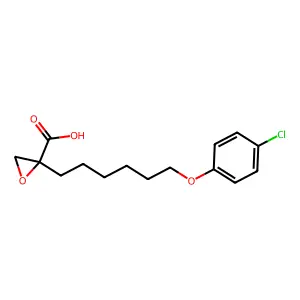 2-(6-(4-Chlorophenoxy)hexyl)oxirane-2-carboxylic acid structure