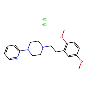 Piperazine, 1-(2,5-dimethoxyphenethyl)-4-(2-pyridyl)-, dihydrochloride structure