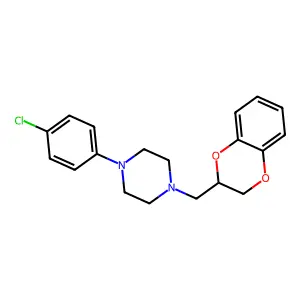 1-(4-Chlorophenyl)-4-((2,3-dihydro-1,4-benzodioxin-2-yl)methyl)piperazine structure