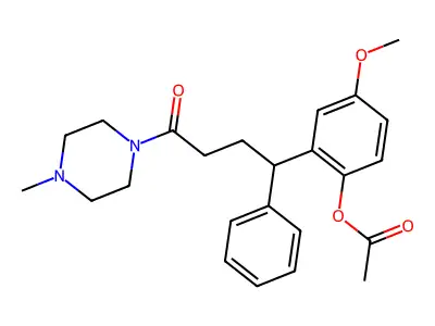 Piperazine, 1-(4-(2-(acetyloxy)-5-methoxyphenyl)-1-oxo-4-phenylbutyl)-4-methyl- structure