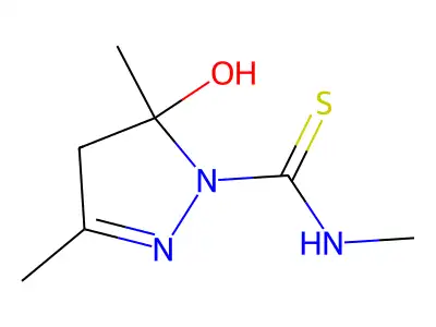5-hydroxy-N,3,5-trimethyl-4H-pyrazole-1-carbothioamide structure