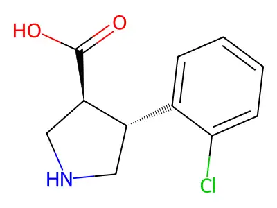 (3S,4R)-4-(2-chlorophenyl)pyrrolidine-3-carboxylic acid structure