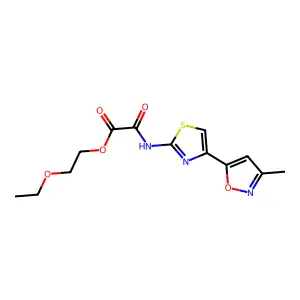 2-Ethoxyethyl N-(4-(3-methyl-5-isoxazolyl)-2-thiazolyl)oxamate structure