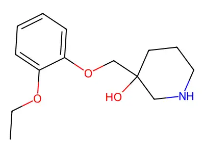3-Piperidinol, 3-((2-ethoxyphenoxy)methyl)- structure