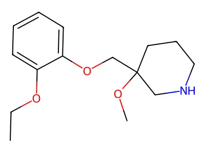 Piperidine, 3-((2-ethoxyphenoxy)methyl)-3-methoxy- structure