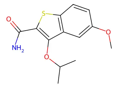 3-Isopropoxy-5-methoxybenzo(b)thiophene-2-carboxamide structure