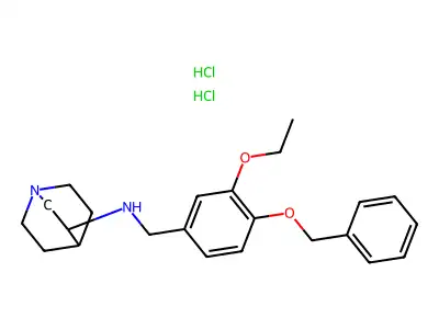 N-[4-(benzyloxy)-3-ethoxybenzyl]quinuclidin-3-amine dihydrochloride structure