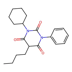 5-Butyl-1-cyclohexyl-3-phenyl-1,3-diazinane-2,4,6-trione structure