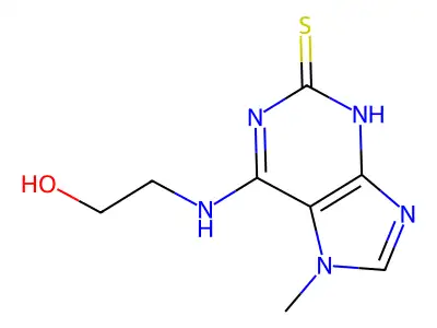2H-Purine-2-thione, 1,7-dihydro-6-((2-hydroxyethyl)amino)-7-methyl- structure