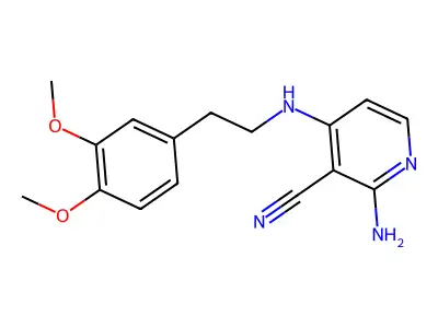3-Pyridinecarbonitrile, 2-amino-4-((2-(3,4-dimethoxyphenyl)ethyl)amino)- structure