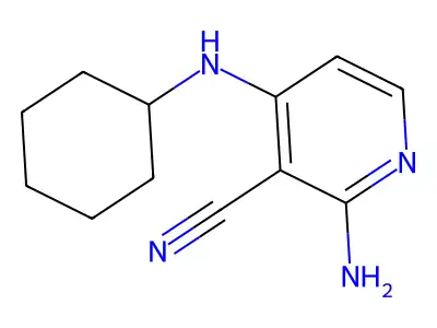 4-(Cyclohexylamino)-2-imino-1,2-dihydropyridine-3-carbonitrile structure
