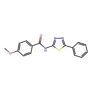 4-methoxy-N-(5-phenyl-1,3,4-thiadiazol-2-yl)benzamide structure