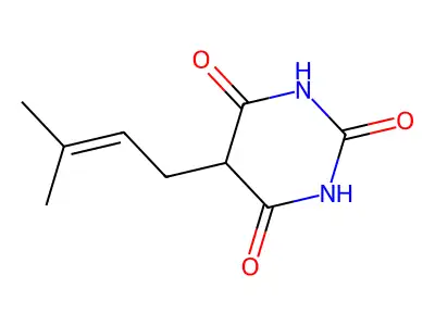 2,4,6(1H,3H,5H)-Pyrimidinetrione, 5-(3-methyl-2-butenyl)- structure