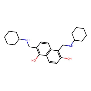 1,6-Naphthalenediol, 2,5-bis((cyclohexylamino)methyl)- structure