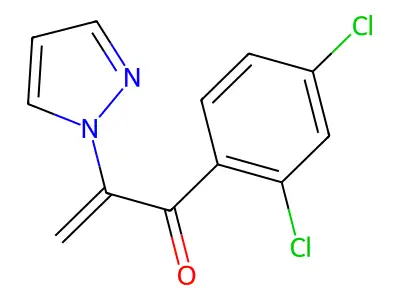2-Propen-1-one, 1-(2,4-dichlorophenyl)-2-(1H-pyrazol-1-yl)- structure
