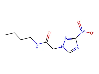 N-butyl-2-(3-nitro-1H-1,2,4-triazol-1-yl)acetamide structure