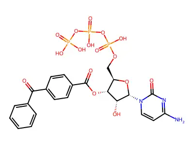 3'-O-(4-benzoyl)benzoylcytidine 5'-triphosphate structure