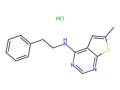 6-methyl-N-phenethylthieno[2,3-d]pyrimidin-4-amine hydrochloride structure