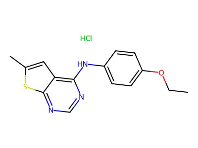 N-(4-ethoxyphenyl)-6-methylthieno[2,3-d]pyrimidin-4-amine hydrochloride structure
