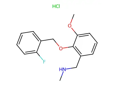 ({2-[(2-Fluorophenyl)methoxy]-3-methoxyphenyl}methyl)(methyl)amine hydrochloride structure
