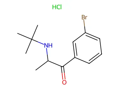 2-(N-tert-Butylamino)-3'-bromopropiophenone hydrochloride structure