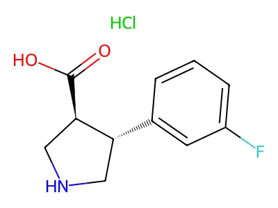 (+/-)-trans-4-(3-Fluoro-phenyl)-pyrrolidine-3-carboxylic acid-HCl structure