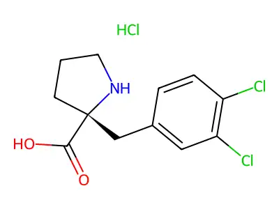 (R)-2-(3,4-Dichlorobenzyl)pyrrolidine-2-carboxylic acid hydrochloride structure