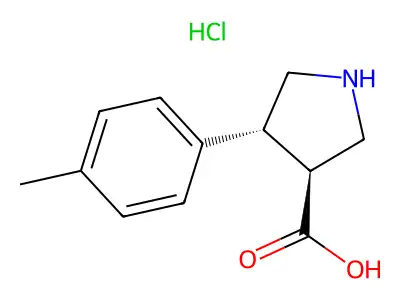 (3S,4R)-4-(4-methylphenyl)pyrrolidine-3-carboxylic acid hydrochloride structure