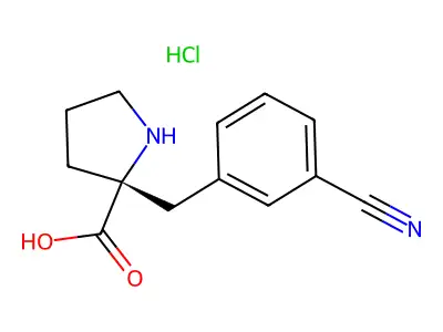 (R)-2-(3-Cyanobenzyl)pyrrolidine-2-carboxylic acid hydrochloride structure