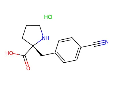 (R)-2-(4-Cyanobenzyl)pyrrolidine-2-carboxylic acid hydrochloride structure